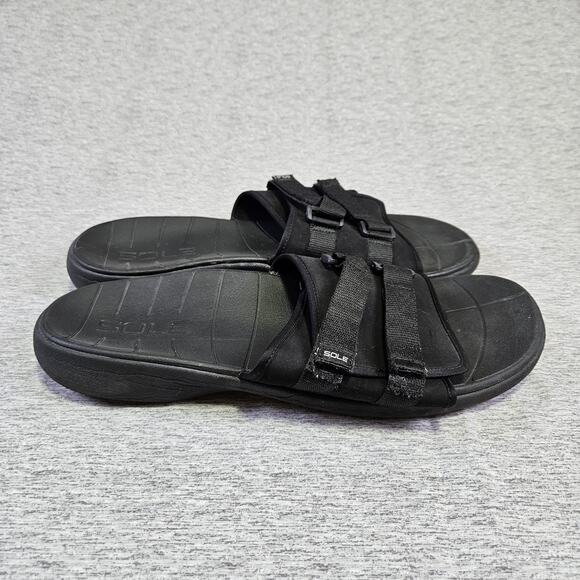 SOLE Mens Mendocino Orthotic Slide Sandal Black Adjustable Arch Support Sport 14 - Picture 3 of 15